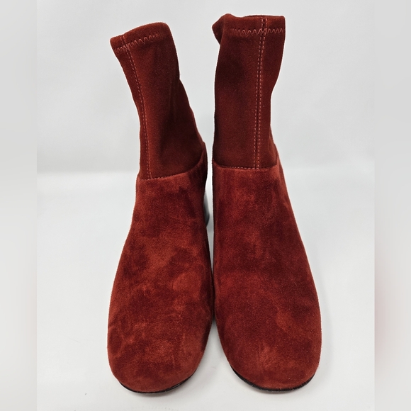 Tory Burch Sidney 70mm Redwood Suede Bootie - Picture 4 of 7